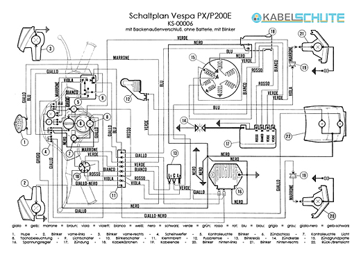 Kabelbaum Vespa PX alt (SET)