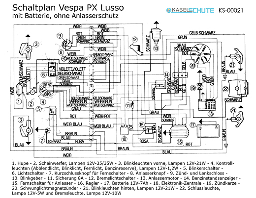 Kabelbaum Vespa PX Lusso (Rumpf)