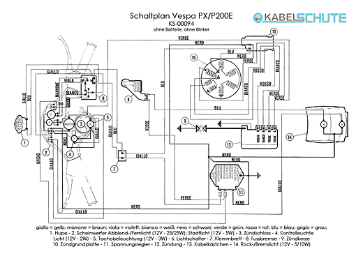 Kabelbaum Vespa PX alt Conversion (SET)