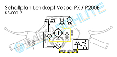 Kabelbaum Vespa PX alt (Lenkkopf)