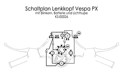 Kabelbaum Vespa PX alt Österreich (Lenkkopf)
