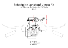 Kabelbaum Vespa PX alt mit T5-Motor (Lenkkopf)