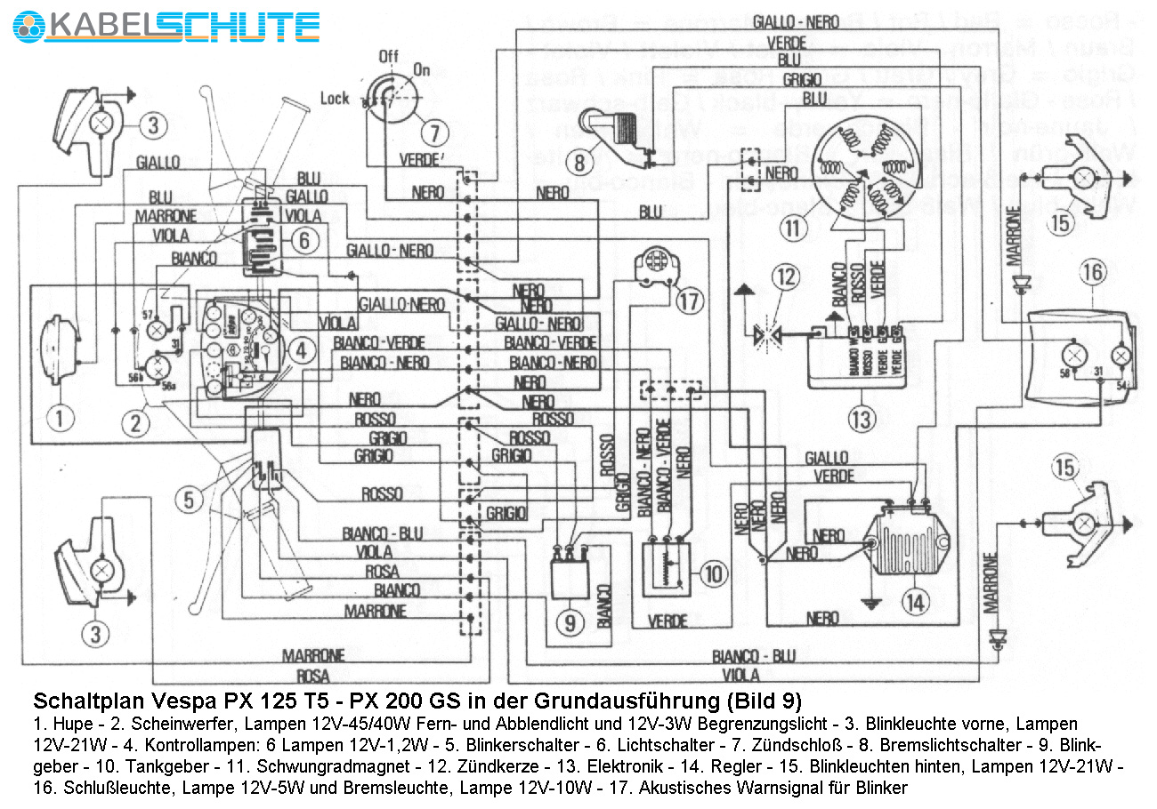 Schaltplan Vespa Px 80 - Wiring Diagram