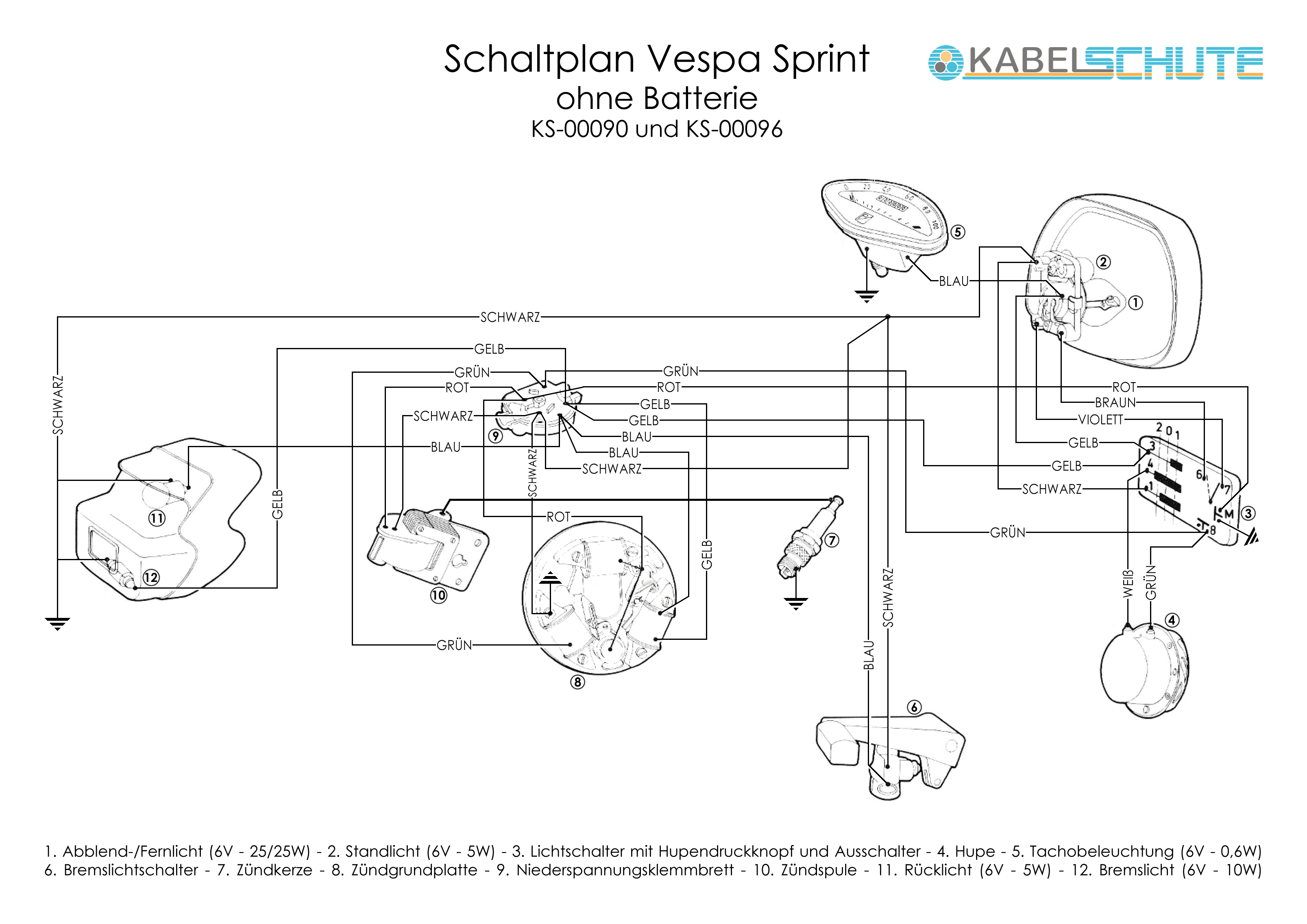 Schaltplan Vespa Px Alt Ohne Batterie - Wiring Diagram